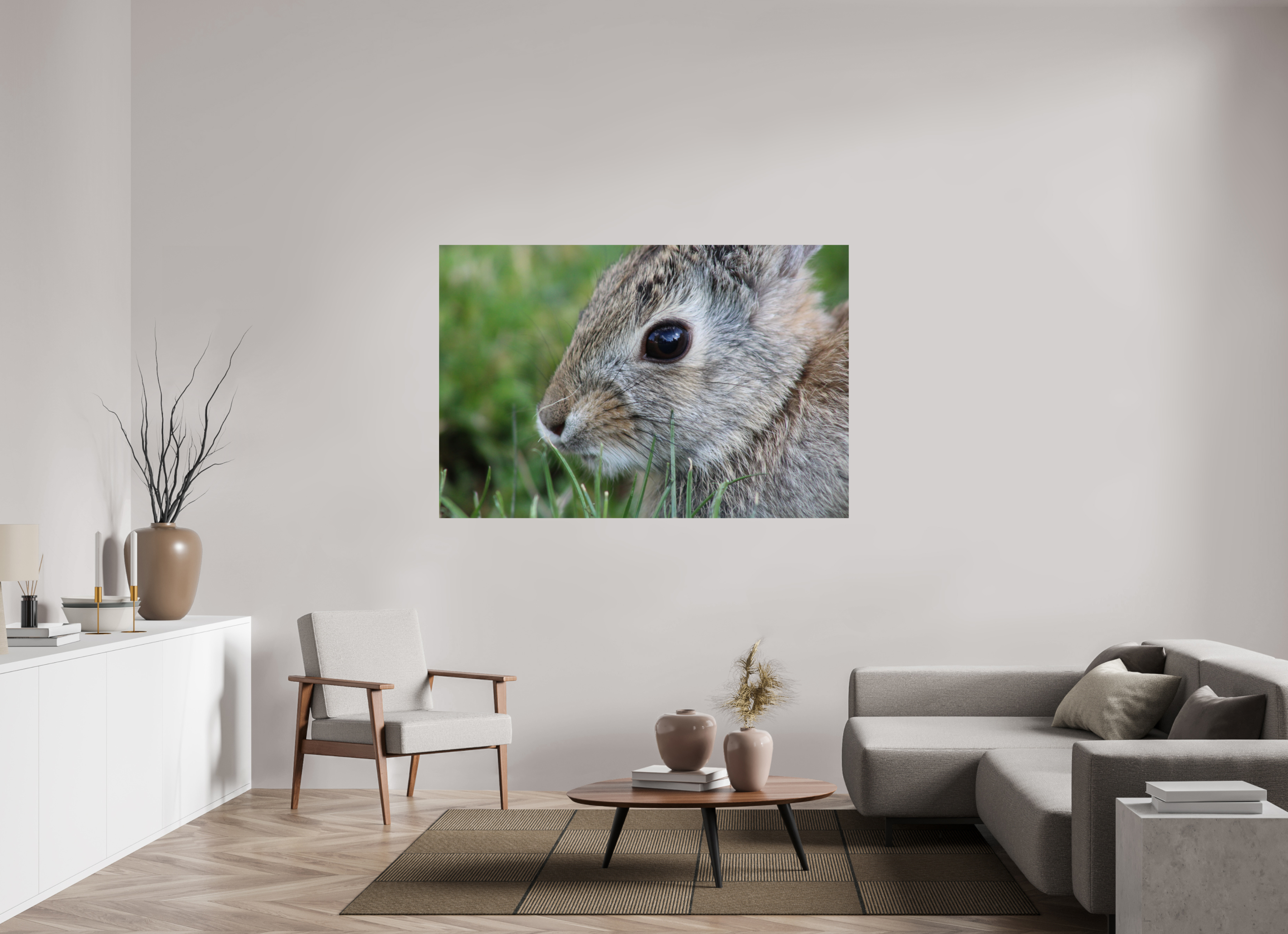 66 x 44″, Photo Print On Fuji Crystal DP II Eye to Eye: Cottontail Rabbit Portrait