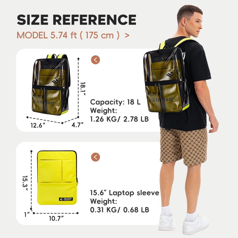 Clear Backpack Heavy Duty for Adults Men Work with Reinforced Straps, Laptop Bag for Stadium Events