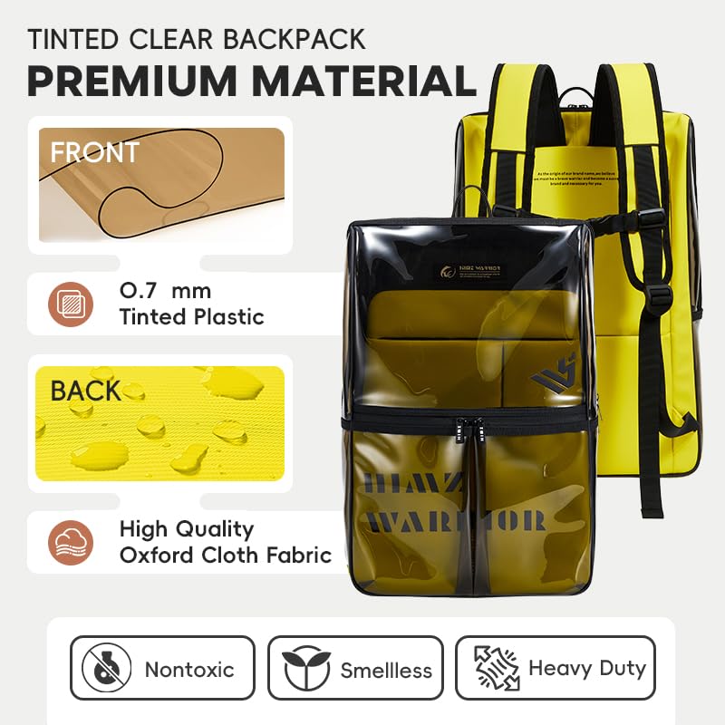 Clear Backpack Heavy Duty for Adults Men Work with Reinforced Straps, Laptop Bag for Stadium Events