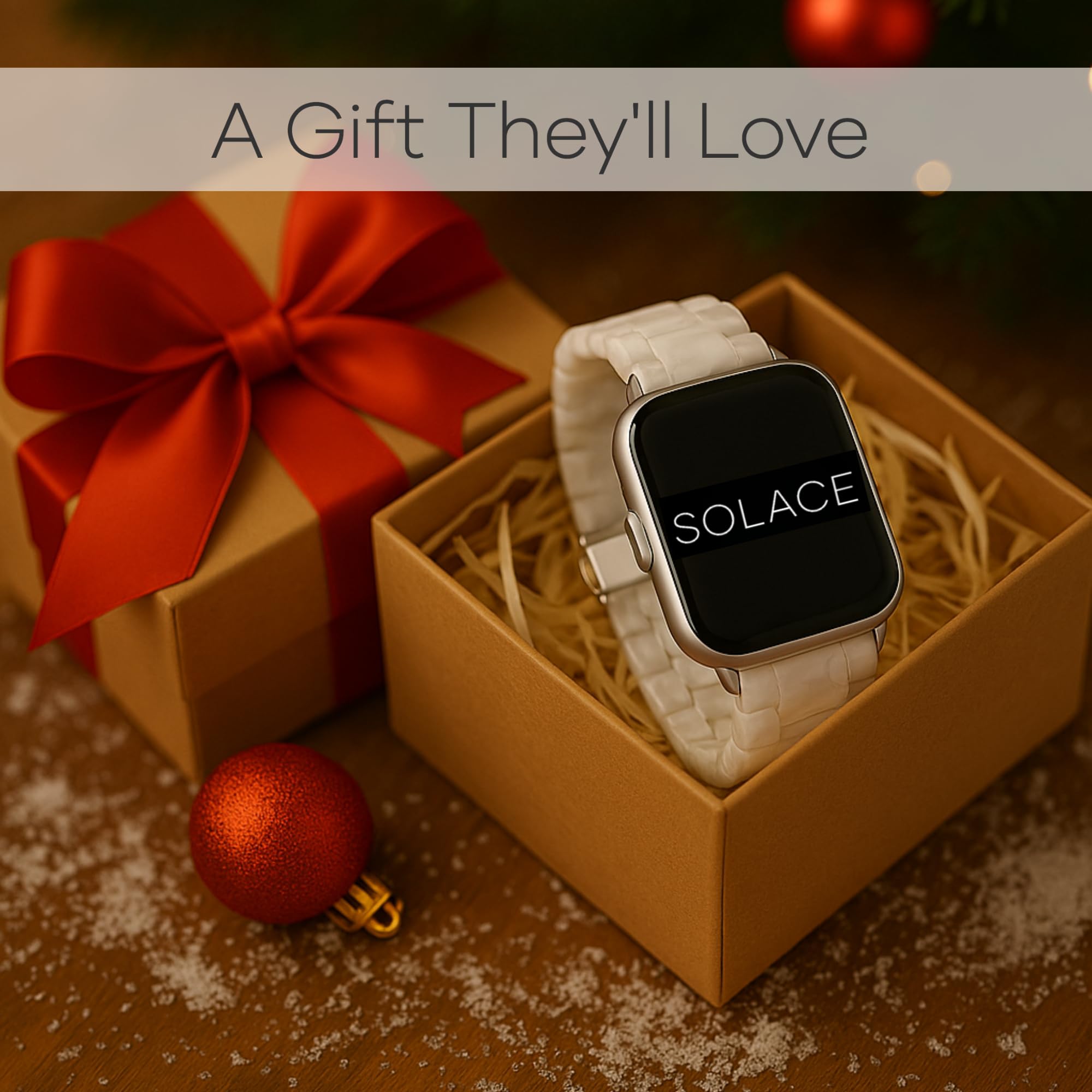 Solace Bands Lightweight Perma Watch Band - Universal Fit for Apple Watch Bands for Women & Men, iWatch Bands for 38mm 40mm 41mm 42mm 44mm 45mm 49mm Ultra, SE, Series 11 10 9 8 7 6 5-1 (Matte Solid)