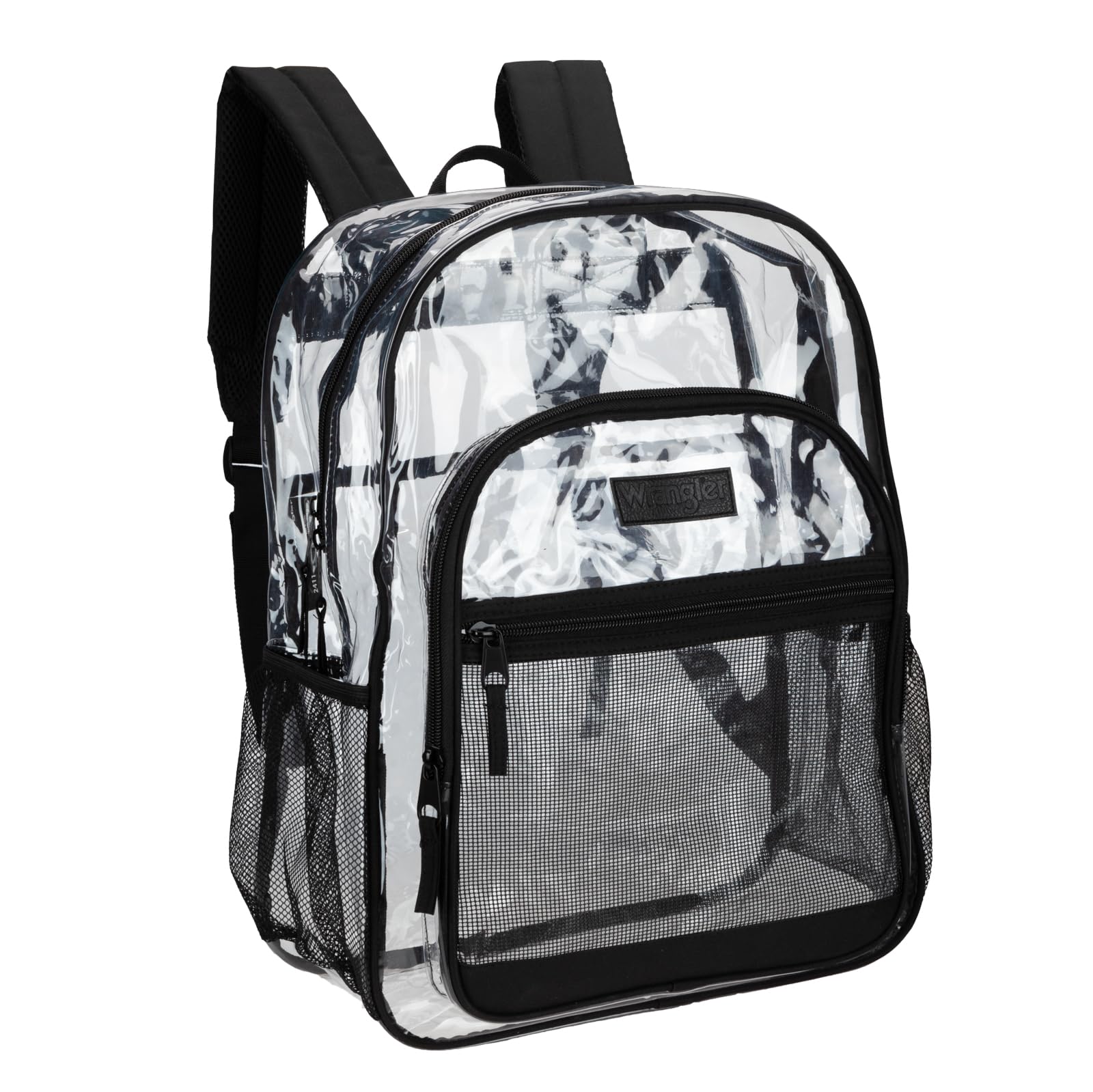 Wrangler Clear Backpack for Girls- Water Resistant Clear Bookbag, Plastic See Through Backpack for Stadium Events and School