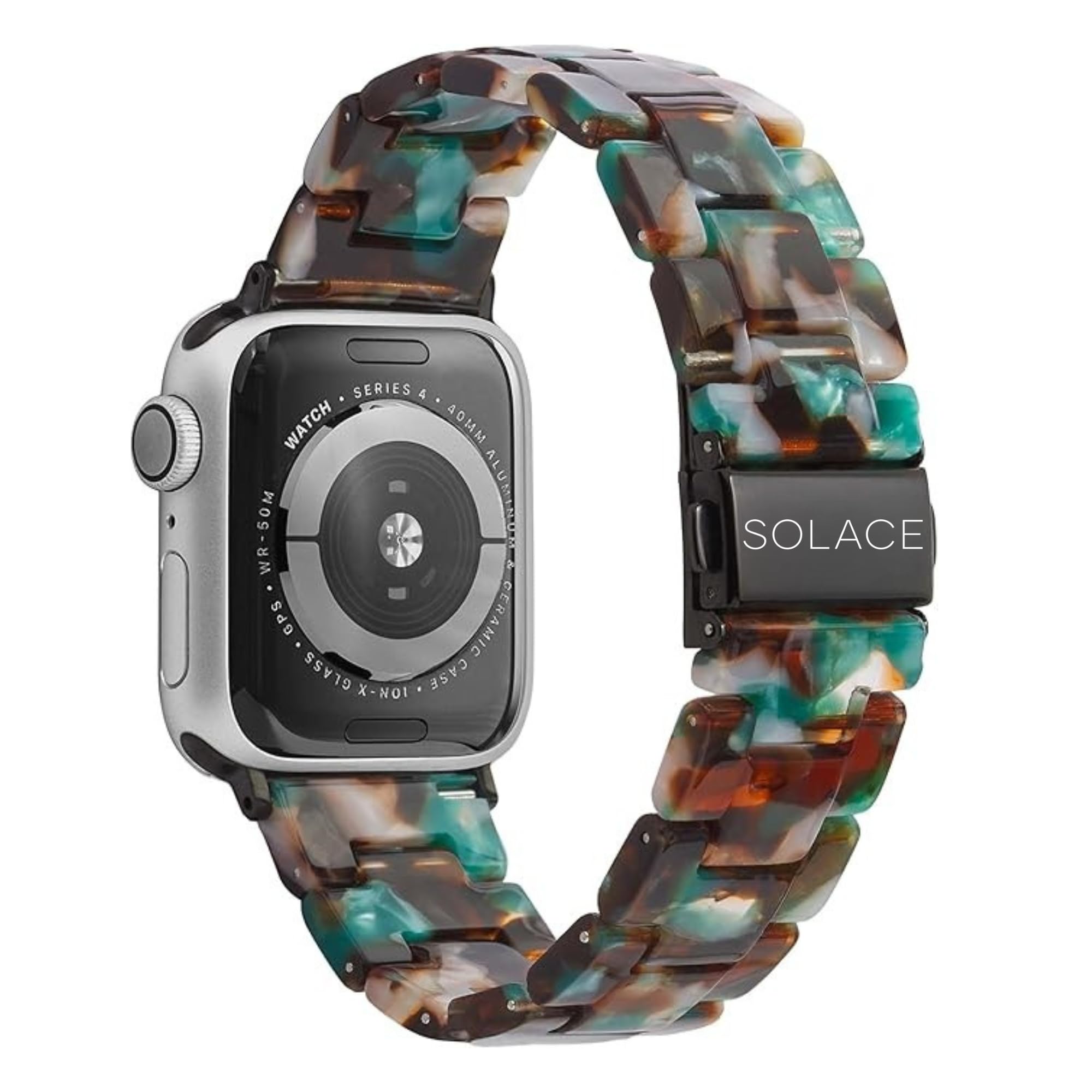 Solace Bands Lightweight Perma Watch Band - Universal Fit for Apple Watch Bands for Women & Men, iWatch Bands for 38mm 40mm 41mm 42mm 44mm 45mm 49mm Ultra, SE, Series 11 10 9 8 7 6 5-1 (Matte Solid)