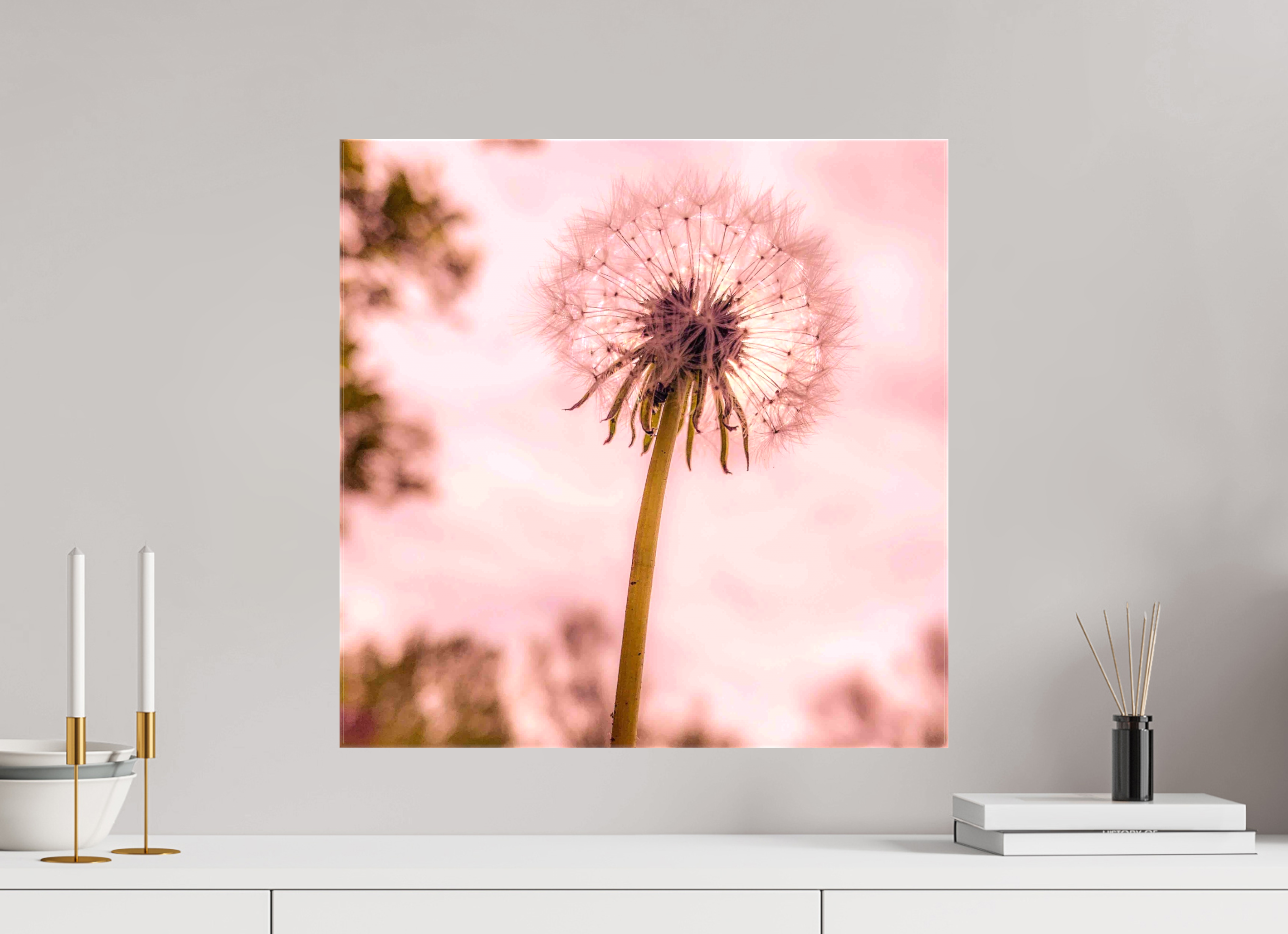 20 x 20″, Gloss Canvas Make a Wish: Dandelion at Dusk