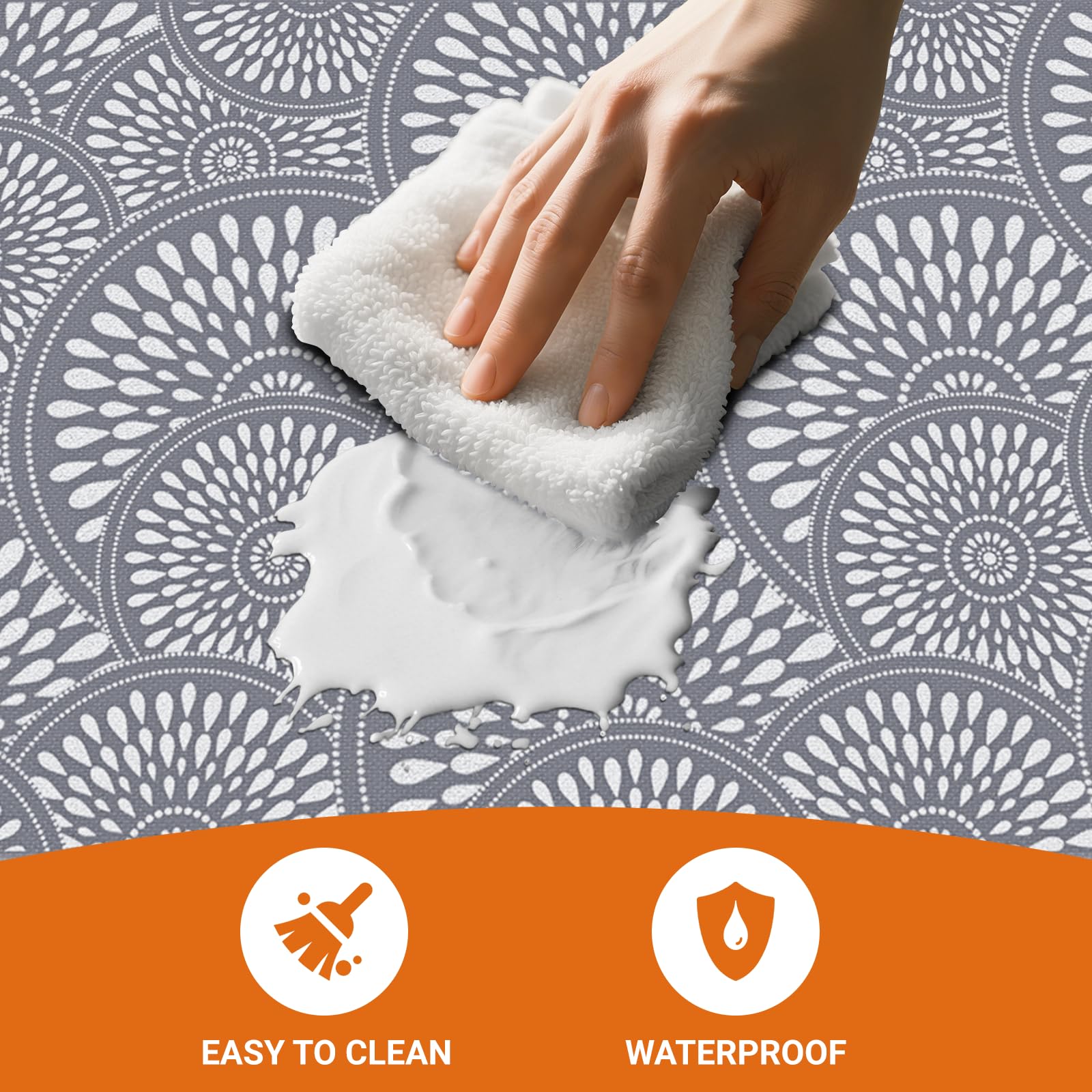 Mattitude Kitchen Mat, 17.3x28in Heavy Duty Ergonomic Comfort Foam Standing Desk Mat, Waterproof Non-Slip Standing Mats and Rugs for Kitchen, Office, Laundry, Grey