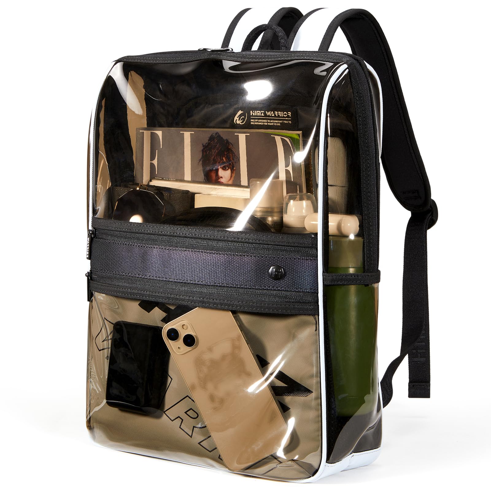 Clear Backpack Heavy Duty for Adults Men Work with Reinforced Straps, Laptop Bag for Stadium Events