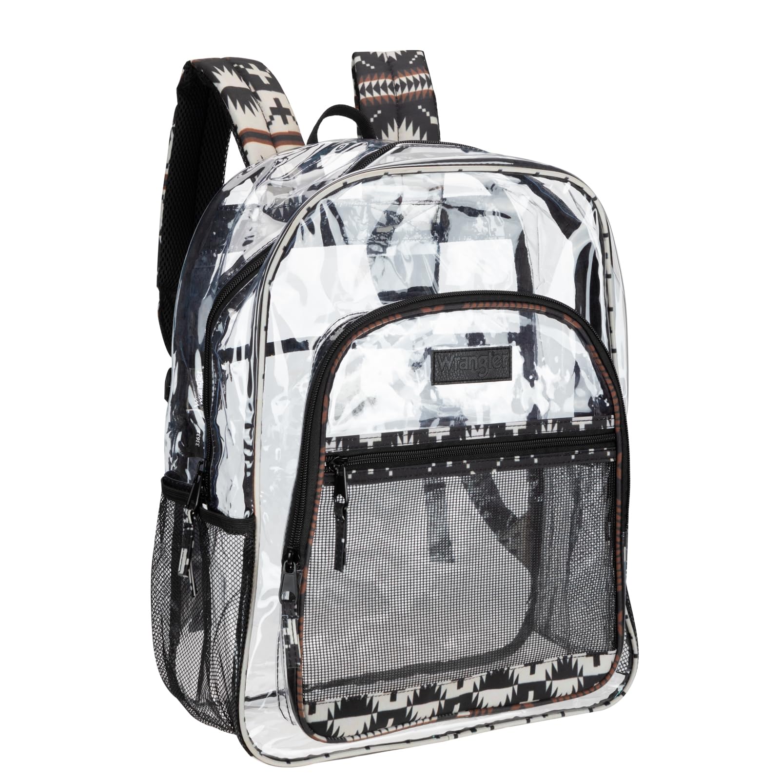 Wrangler Clear Backpack for Girls- Water Resistant Clear Bookbag, Plastic See Through Backpack for Stadium Events and School