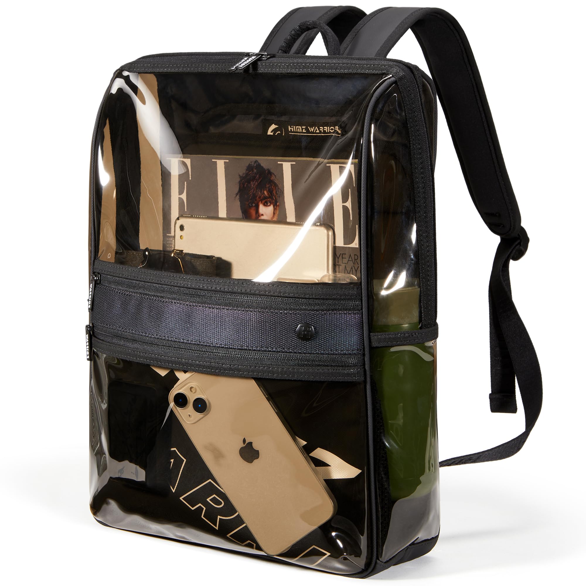 Clear Backpack Heavy Duty for Adults Men Work with Reinforced Straps, Laptop Bag for Stadium Events