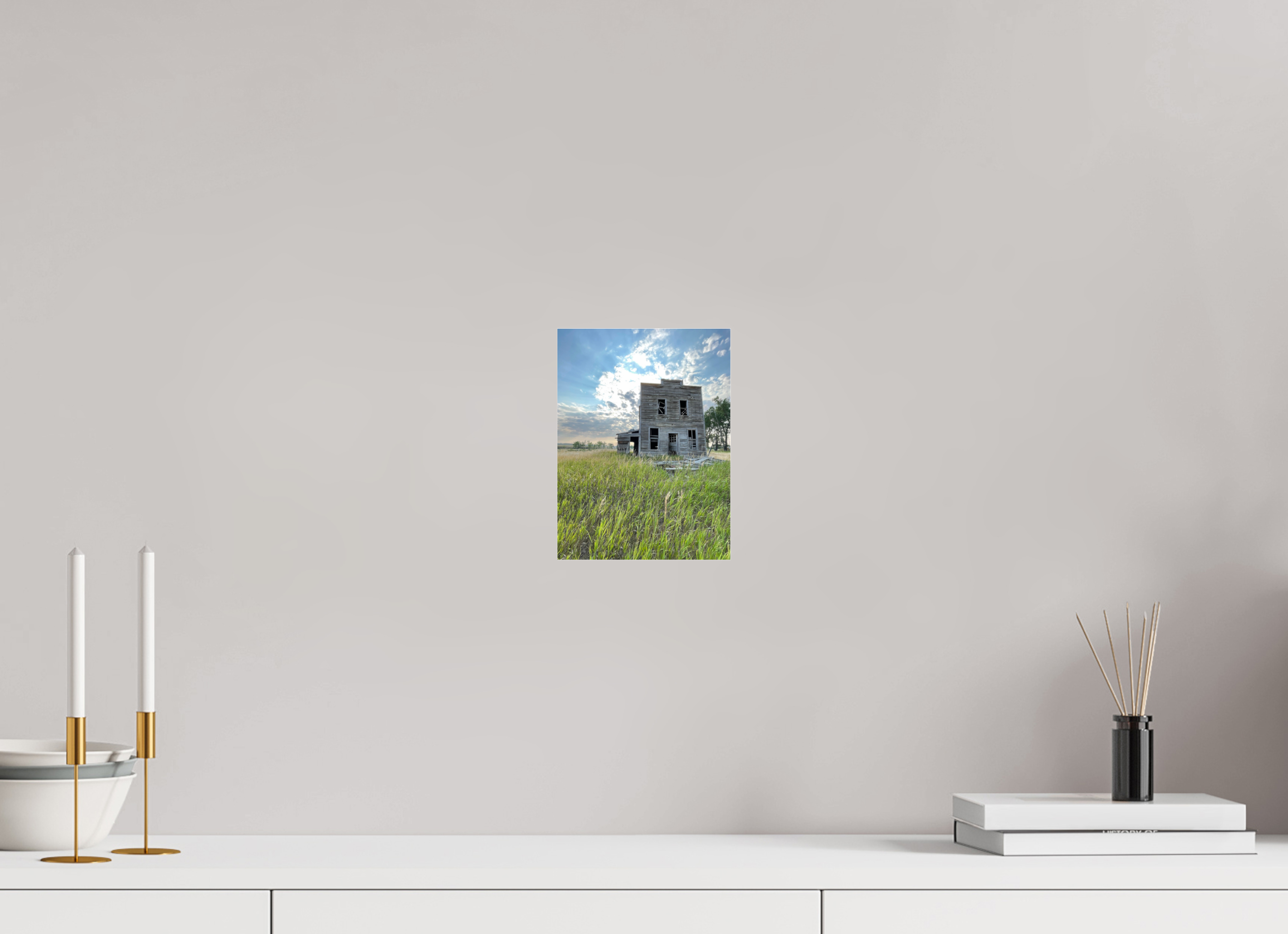 6 x 8″, Photo Print Under Acrylic Glass Still Standing: Abandoned Prairie Homestead
