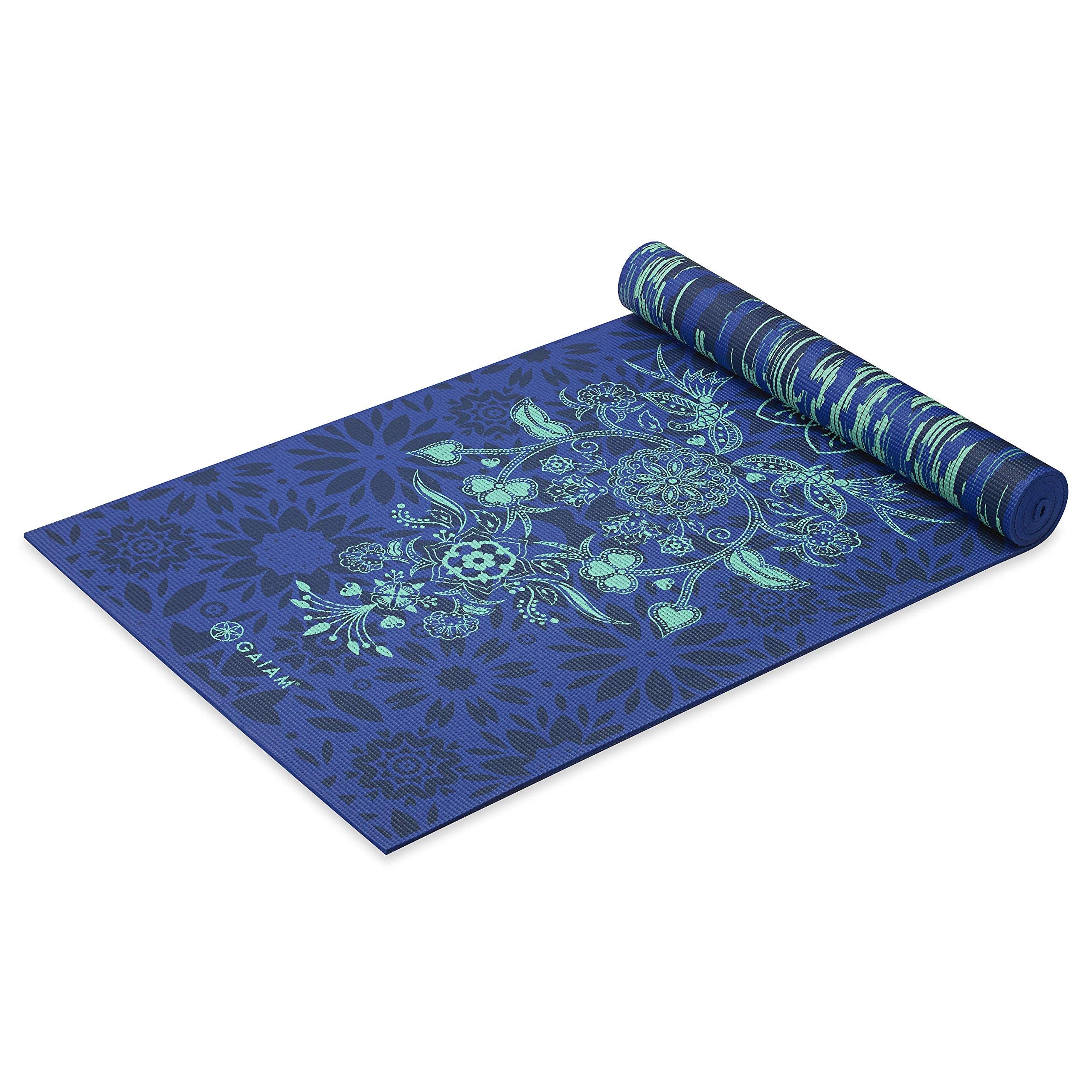 Gaiam Yoga Mat - Premium 6mm Print Reversible Extra Thick Non Slip Exercise & Fitness Mat for All Types of Yoga, Pilates & Floor Workouts (68" x 24" x 6mm Thick)