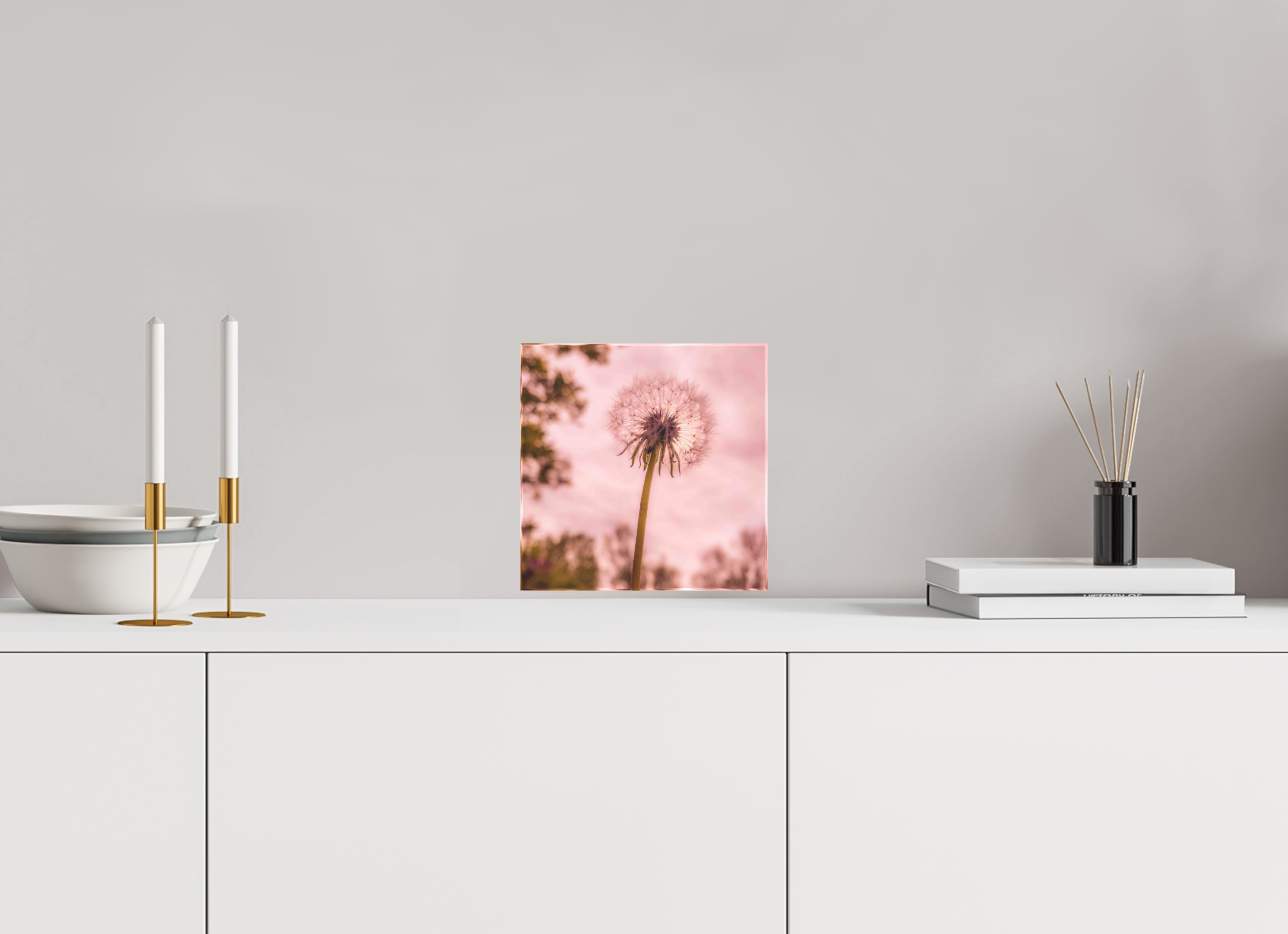 8 x 8″, Acrylic Block Make a Wish: Dandelion at Dusk