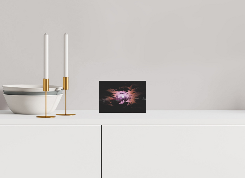 6 x 4″, Acrylic Block Moonfire: Night Forest Double Exposure Fine Art Print