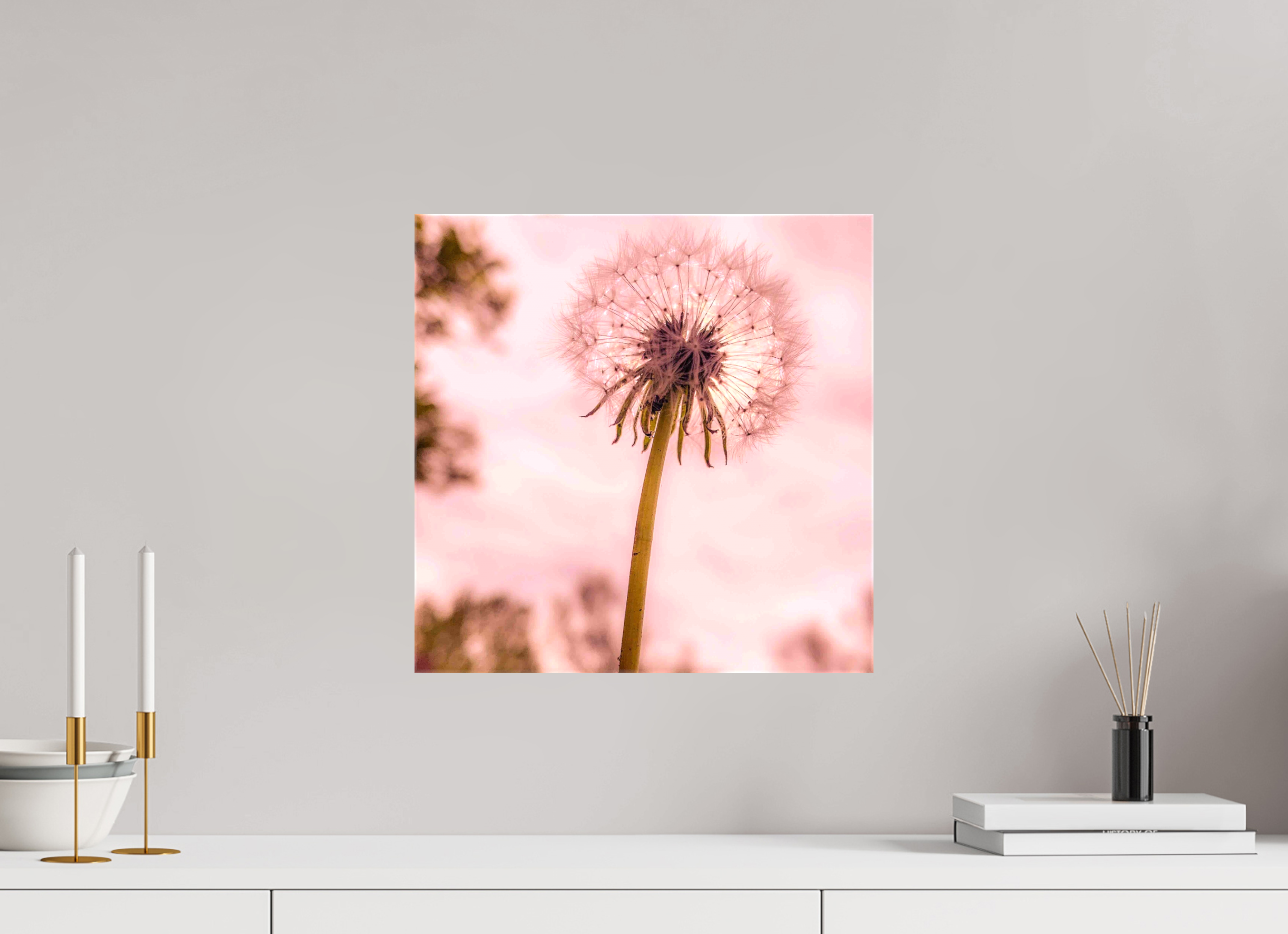 15 x 15″, Gloss Canvas Make a Wish: Dandelion at Dusk