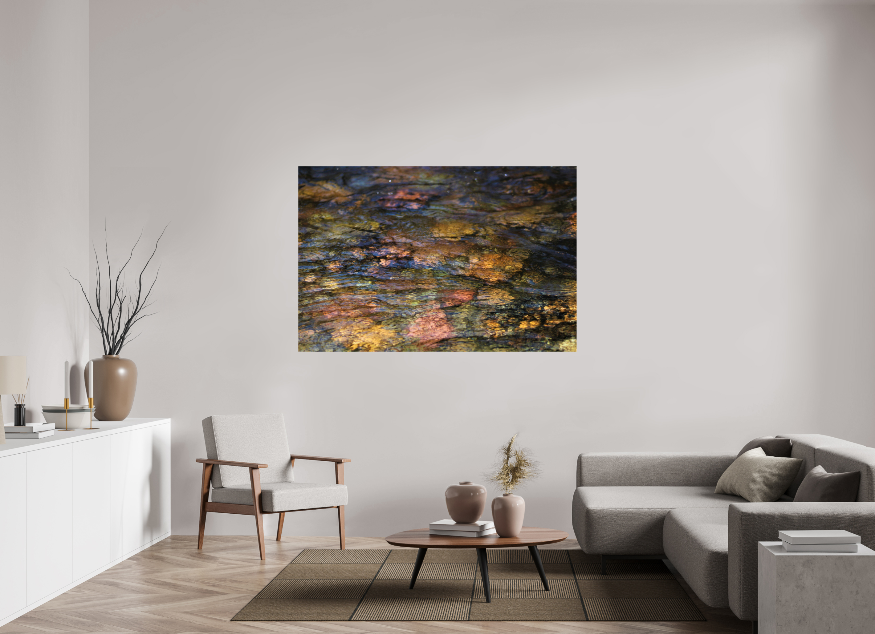 66 x 44″, Photo Print On Fuji Crystal DP II Liquid Gold: Creek Stone