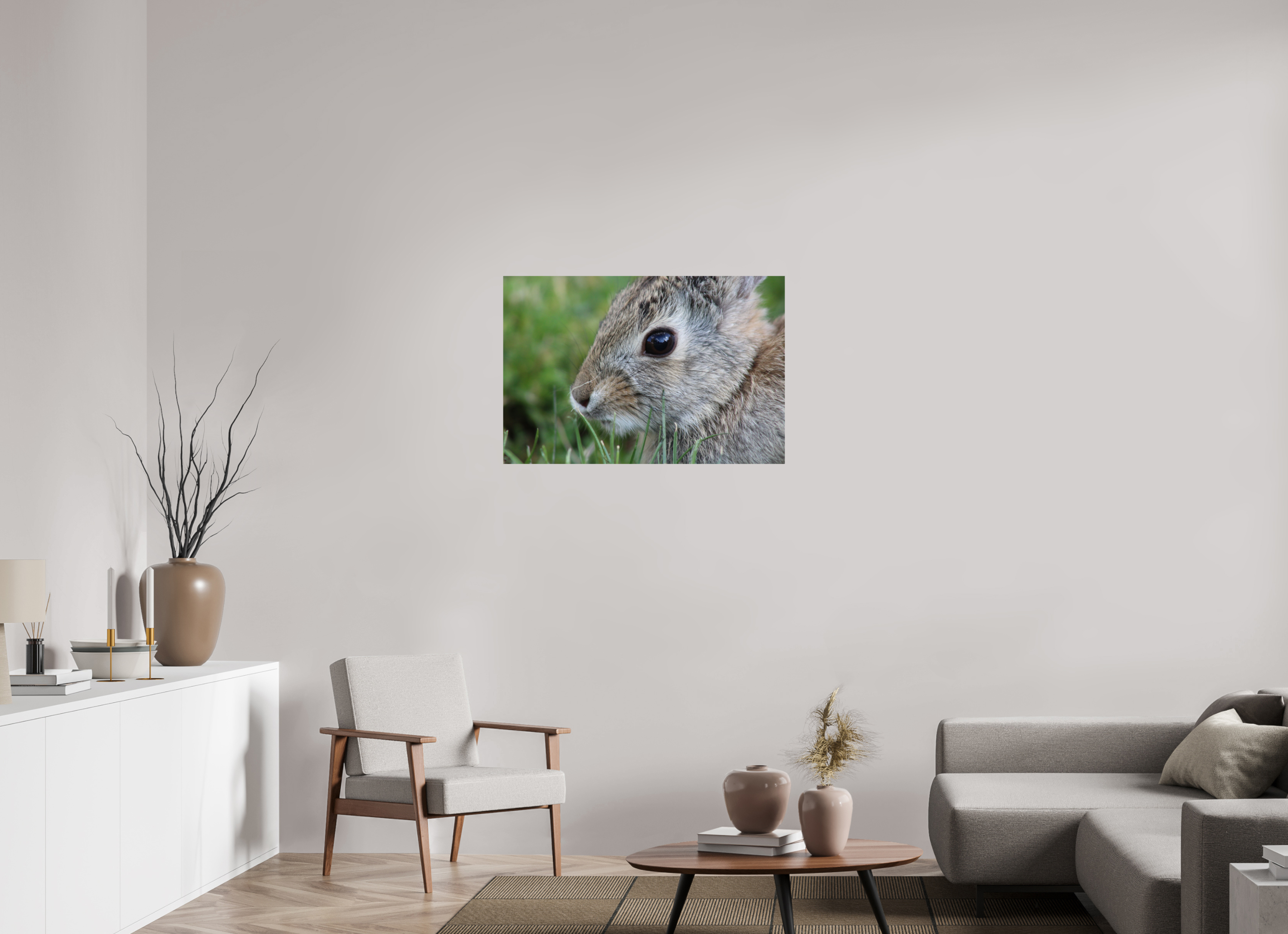 36 x 24″, Photo Print On Fuji Crystal DP II Eye to Eye: Cottontail Rabbit Portrait
